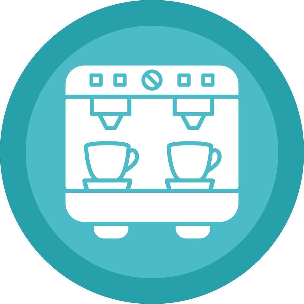 Coffee Machine Glyph Due Circle Icon Design vector