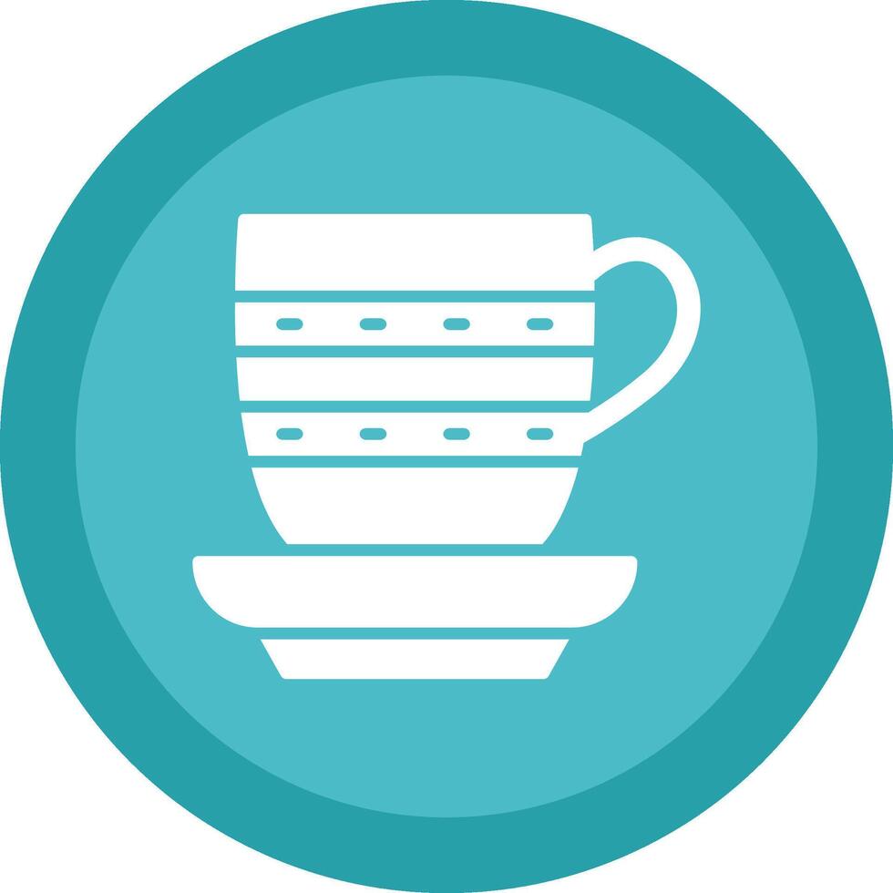 Tea Cup Glyph Due Circle Icon Design vector
