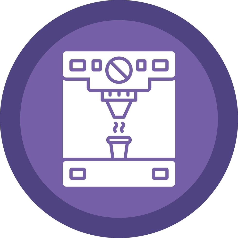 Coffee Machine Glyph Due Circle Icon Design vector