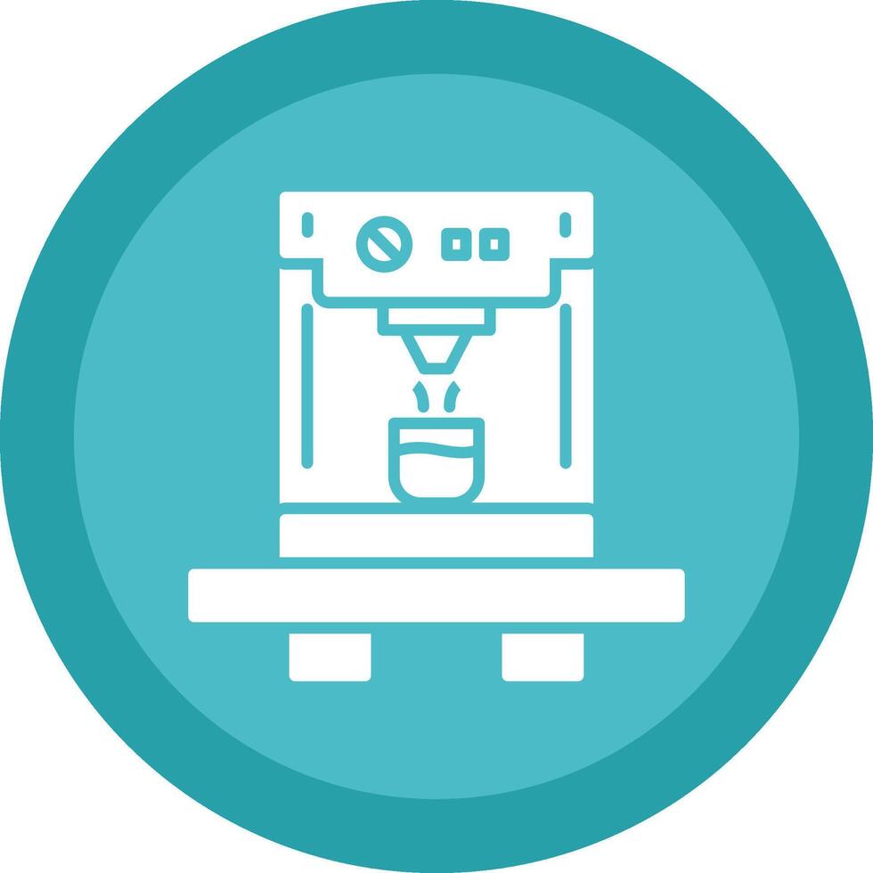 Coffee Machine Glyph Due Circle Icon Design vector