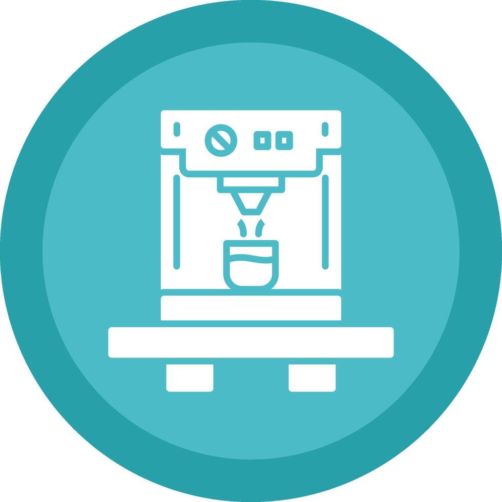 Coffee Machine Glyph Due Circle Icon Design vector