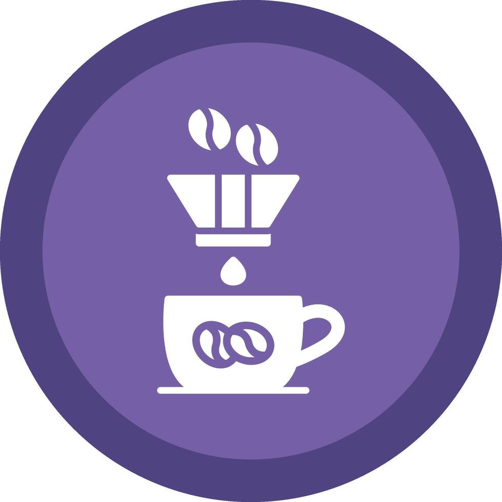 Coffee Filter Glyph Due Circle Icon Design vector