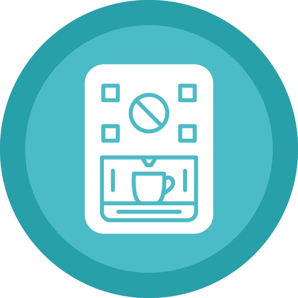 Coffee Machine Glyph Due Circle Icon Design vector