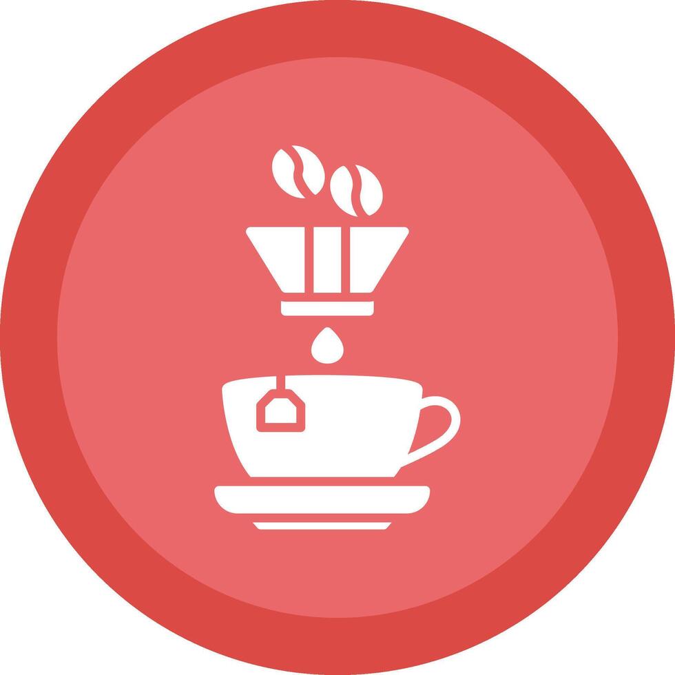 Coffee Filter Glyph Due Circle Icon Design vector