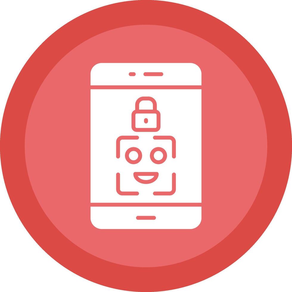 Facial Recognition Glyph Due Circle Icon Design vector