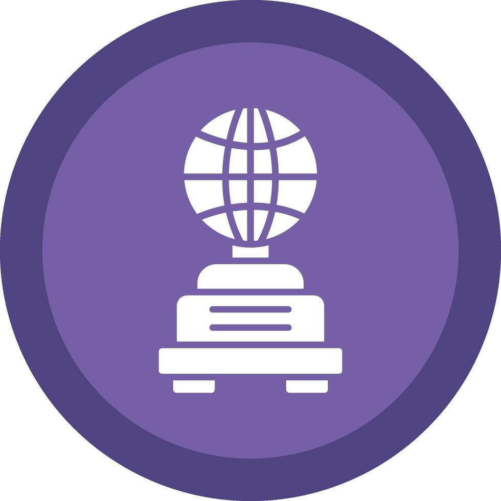 Globe Glyph Due Circle Icon Design vector