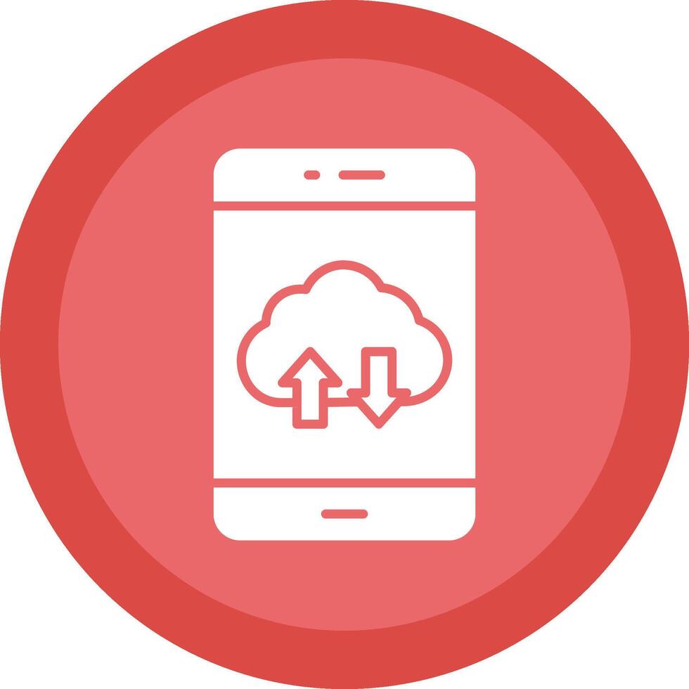 Smartphone Glyph Due Circle Icon Design vector