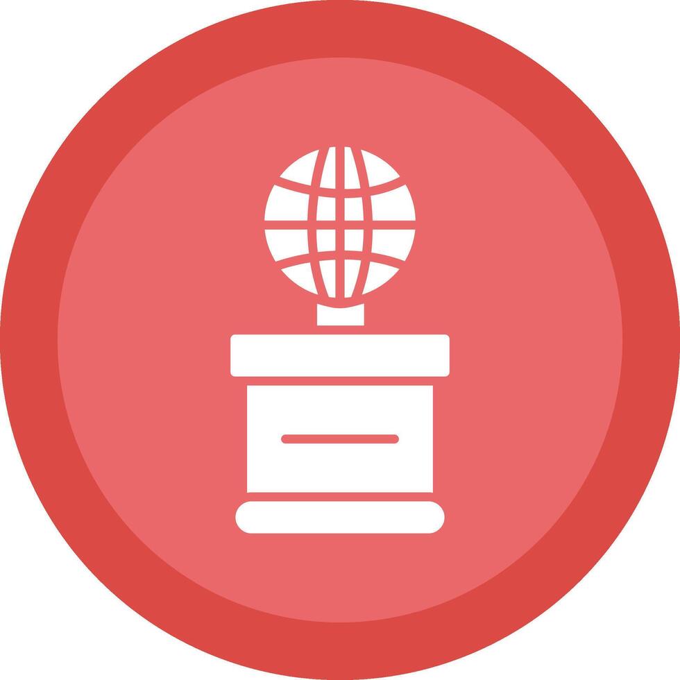 World Glyph Due Circle Icon Design vector