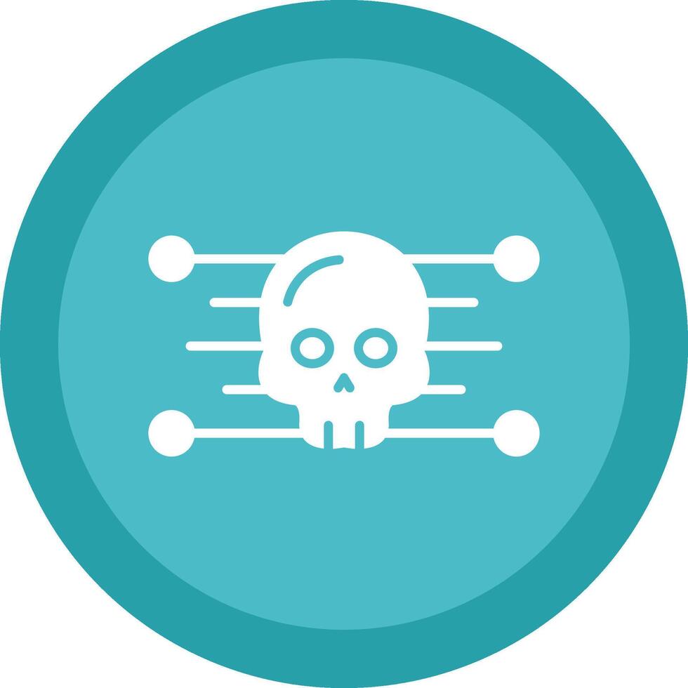 Skull Glyph Due Circle Icon Design vector