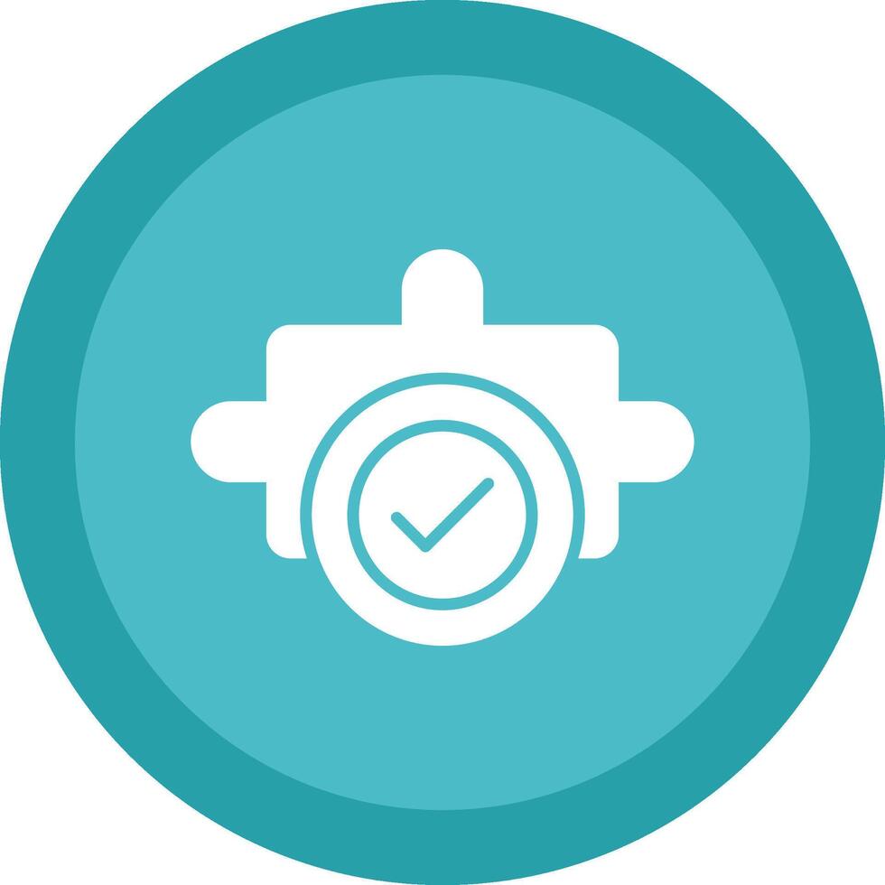 Jigsaw Glyph Due Circle Icon Design vector