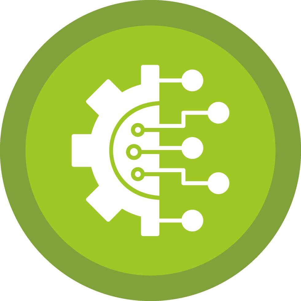 Technology Glyph Due Circle Icon Design vector