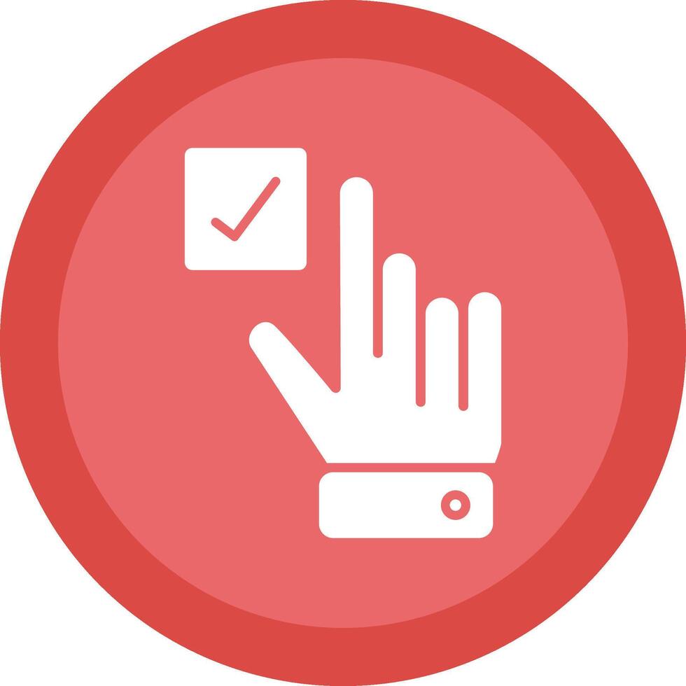 Hand Correct Glyph Due Circle Icon Design vector