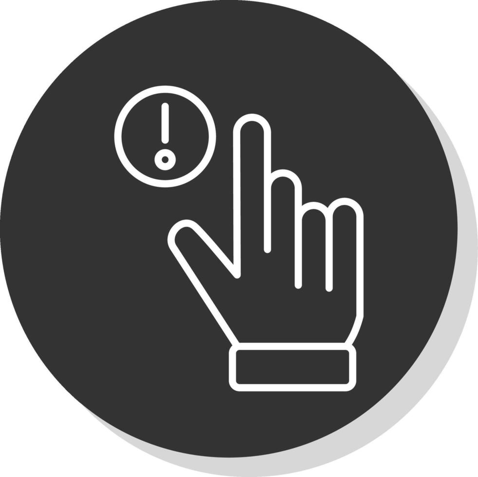 Hand Alert Glyph Due Circle Icon Design vector