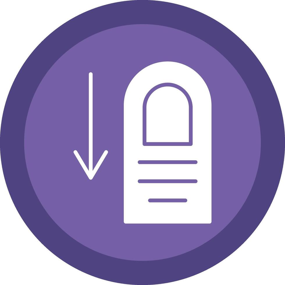 Tap Down Glyph Due Circle Icon Design vector
