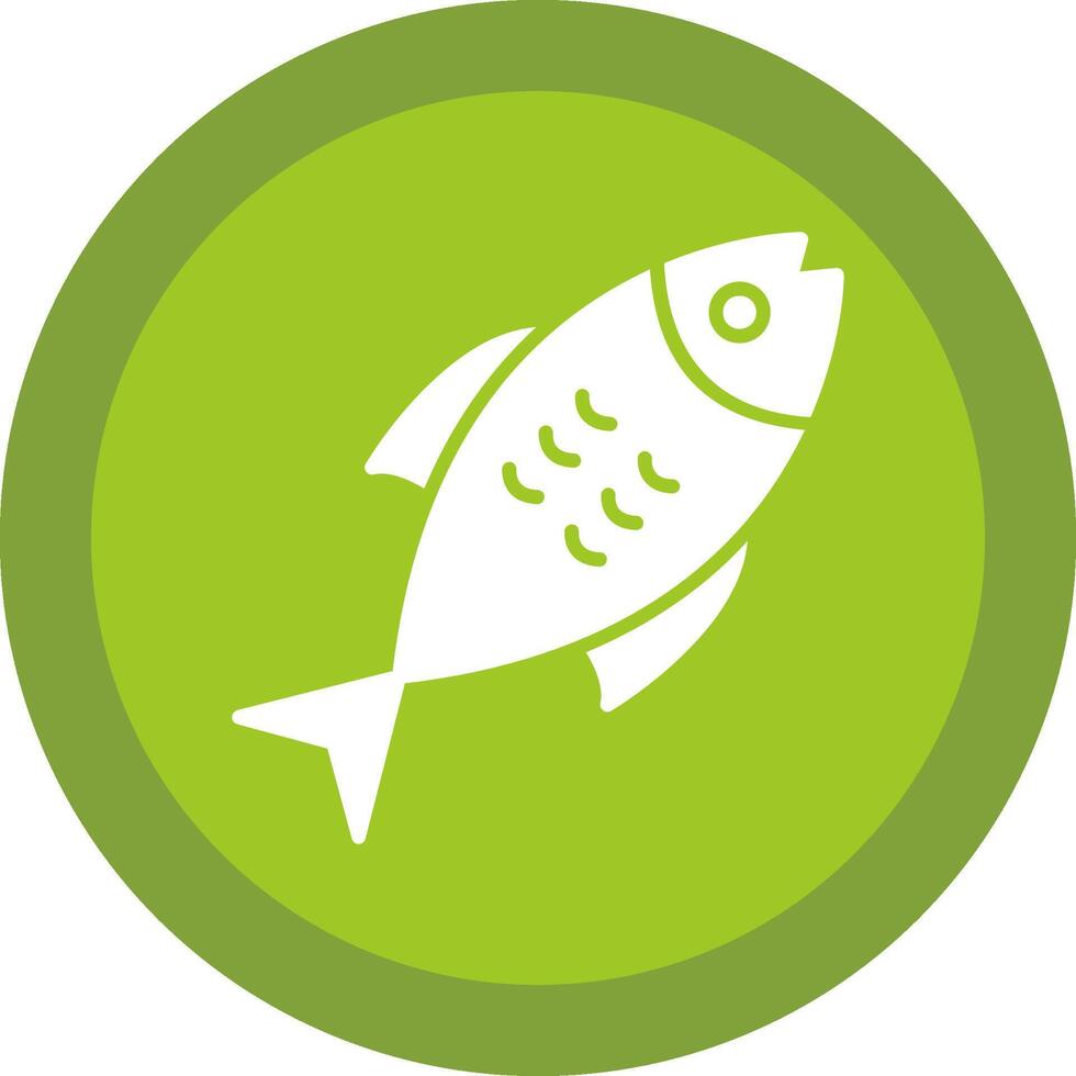 pescado glifo debido circulo icono diseño vector
