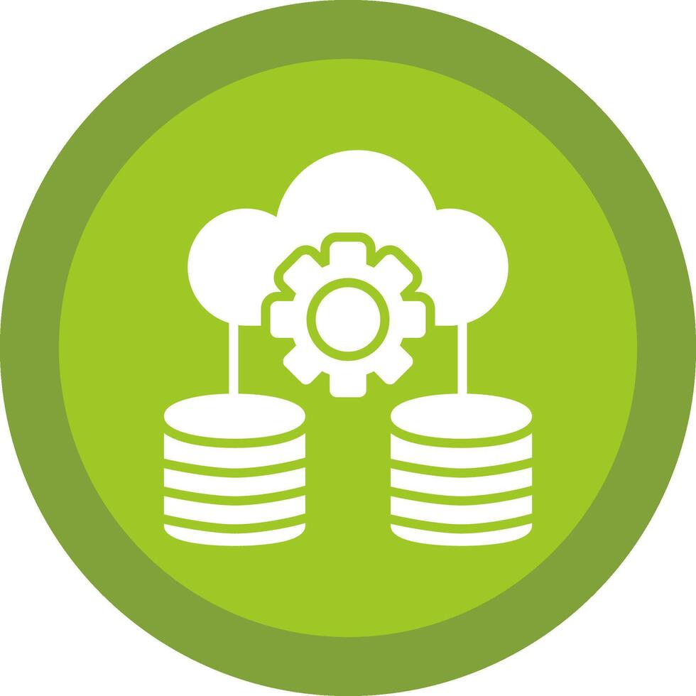 Data Storage Glyph Due Circle Icon Design vector