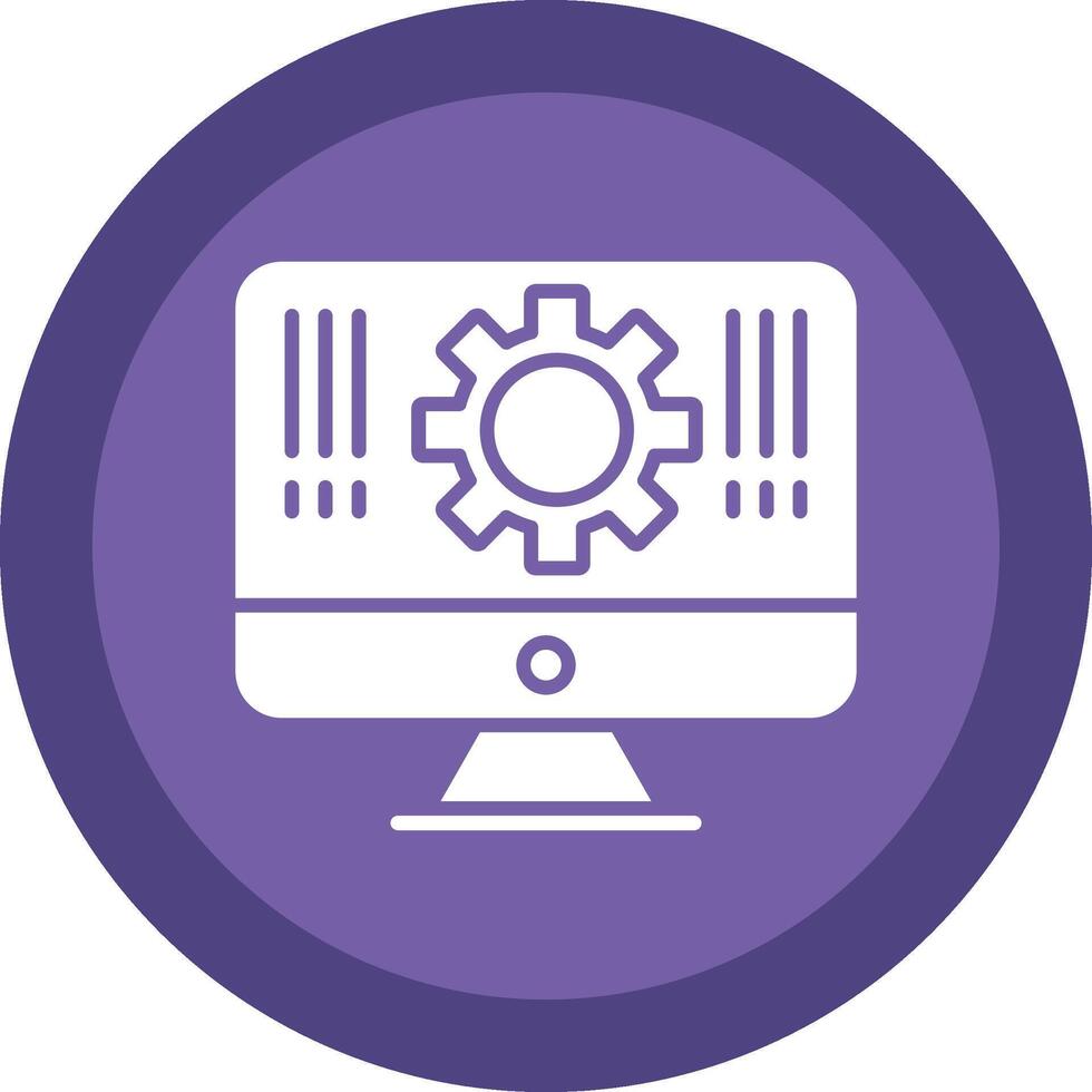 Monitor Glyph Due Circle Icon Design vector
