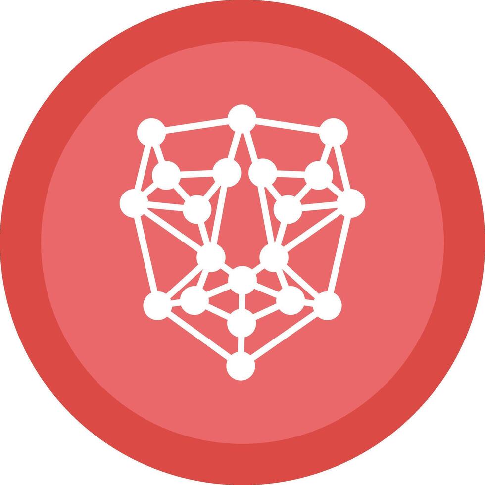 Artificial Intelligence Glyph Due Circle Icon Design vector
