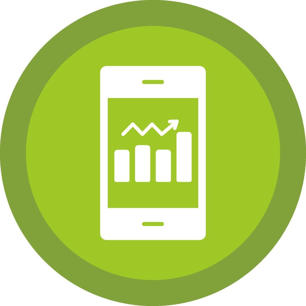 Bar Analytics Glyph Due Circle Icon Design vector