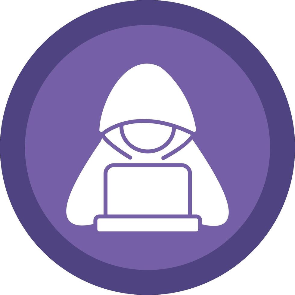 Hacker Glyph Due Circle Icon Design vector