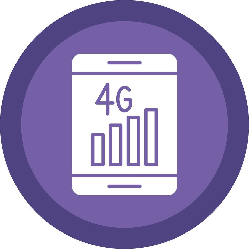 4g Glyph Due Circle Icon Design vector