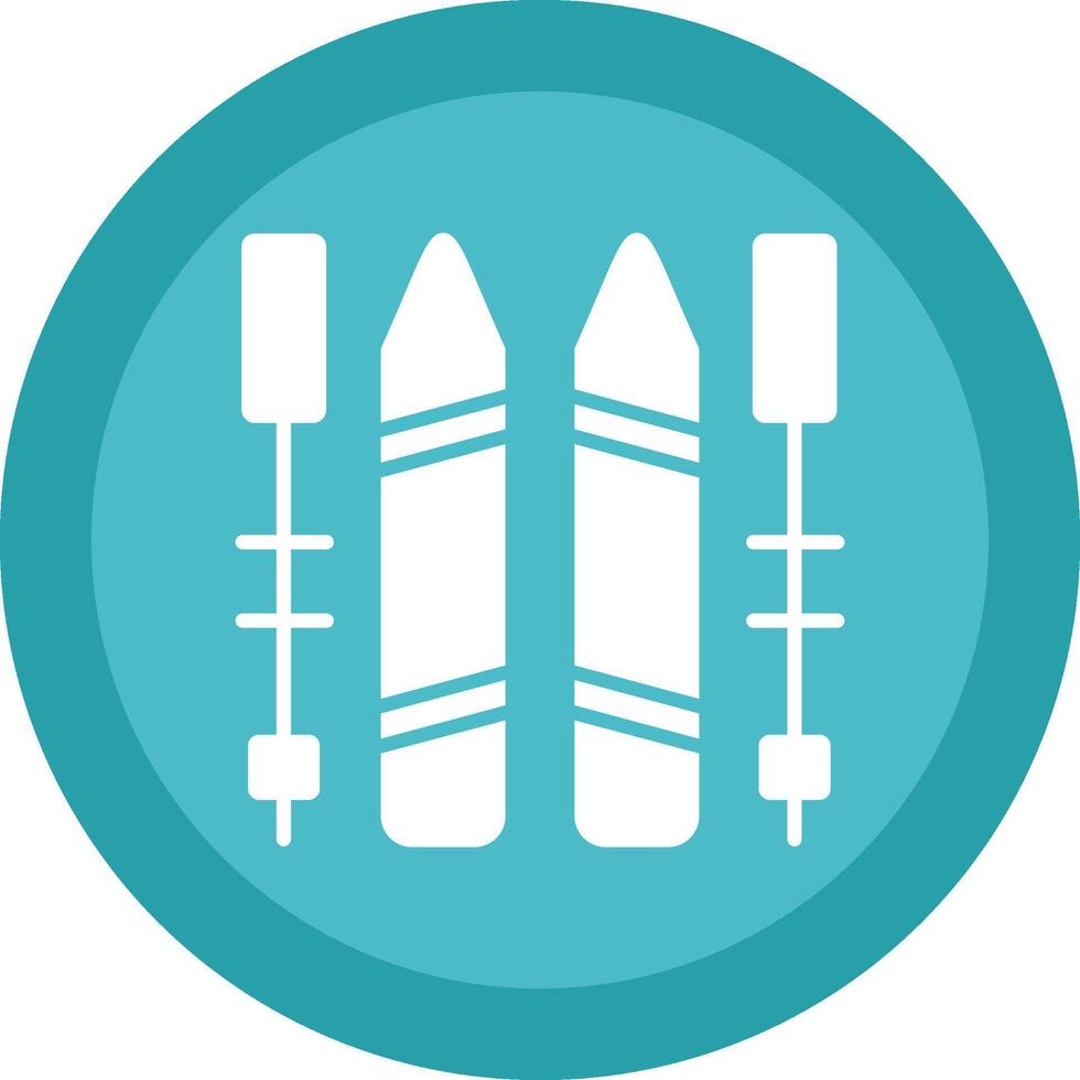 Skiing Glyph Due Circle Icon Design vector