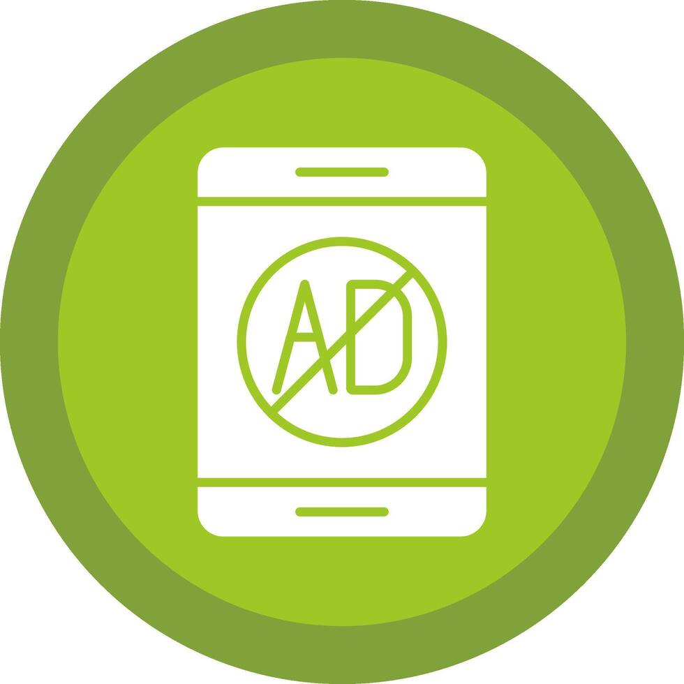Ad Blocker Glyph Due Circle Icon Design vector