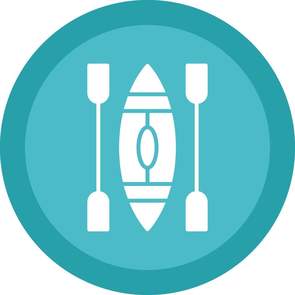 Canoe Glyph Due Circle Icon Design vector