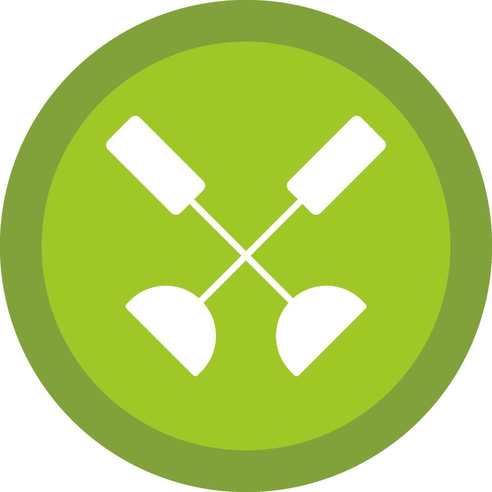 Paddle Glyph Due Circle Icon Design vector