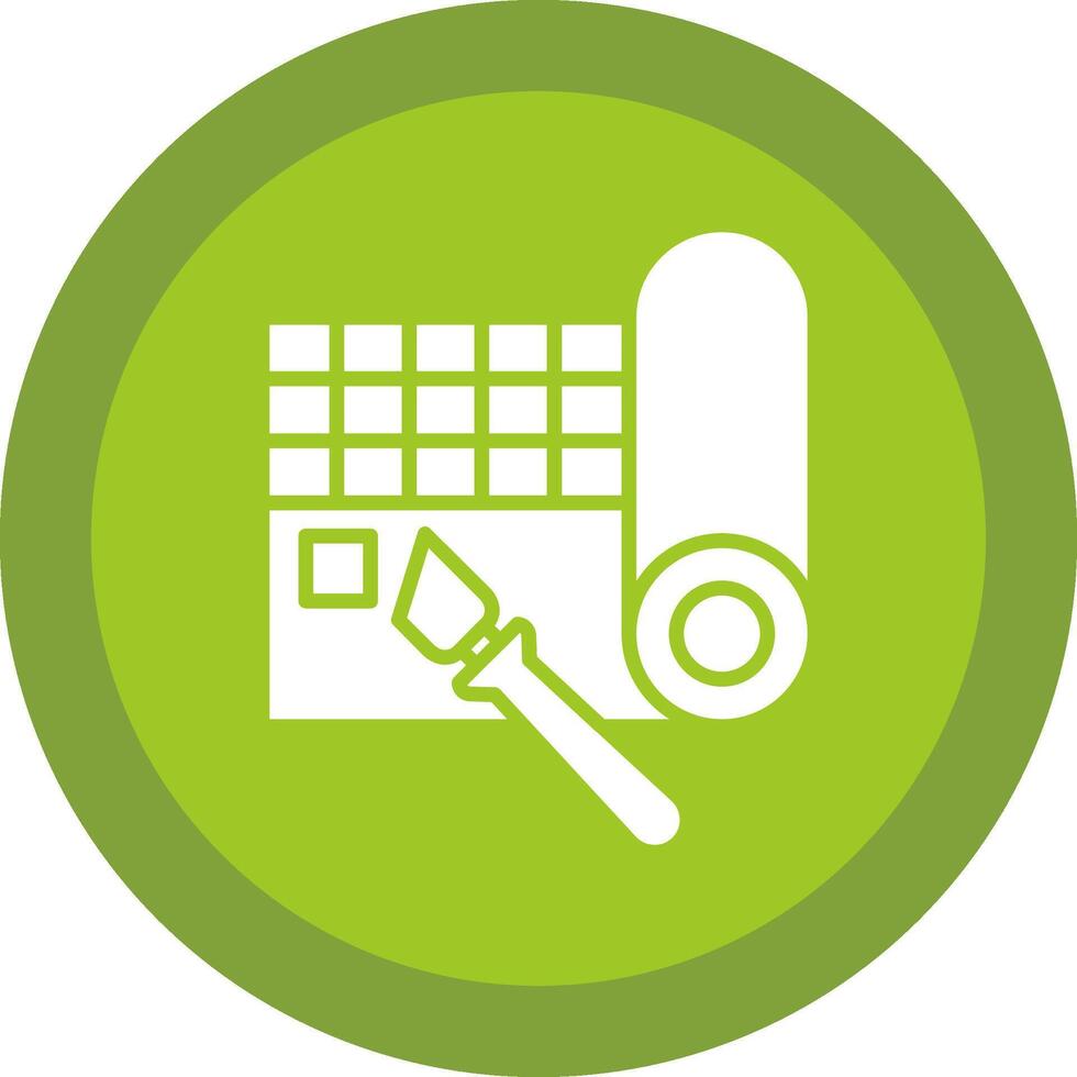 Cutting Mat Glyph Due Circle Icon Design vector