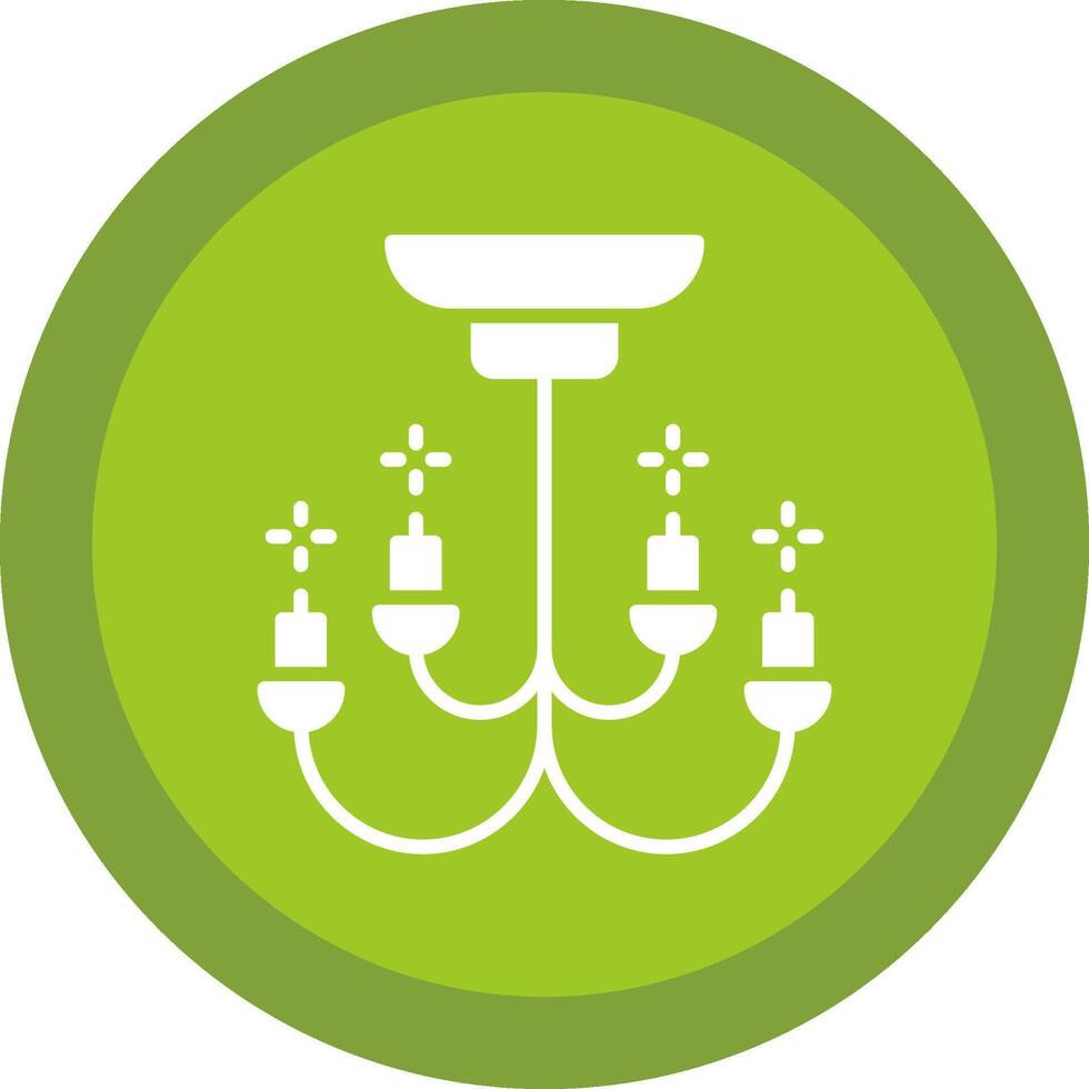 Chandelier Glyph Due Circle Icon Design vector