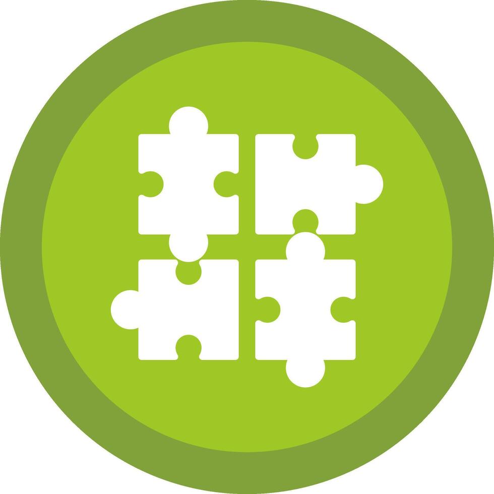 Jigsaw Glyph Due Circle Icon Design vector
