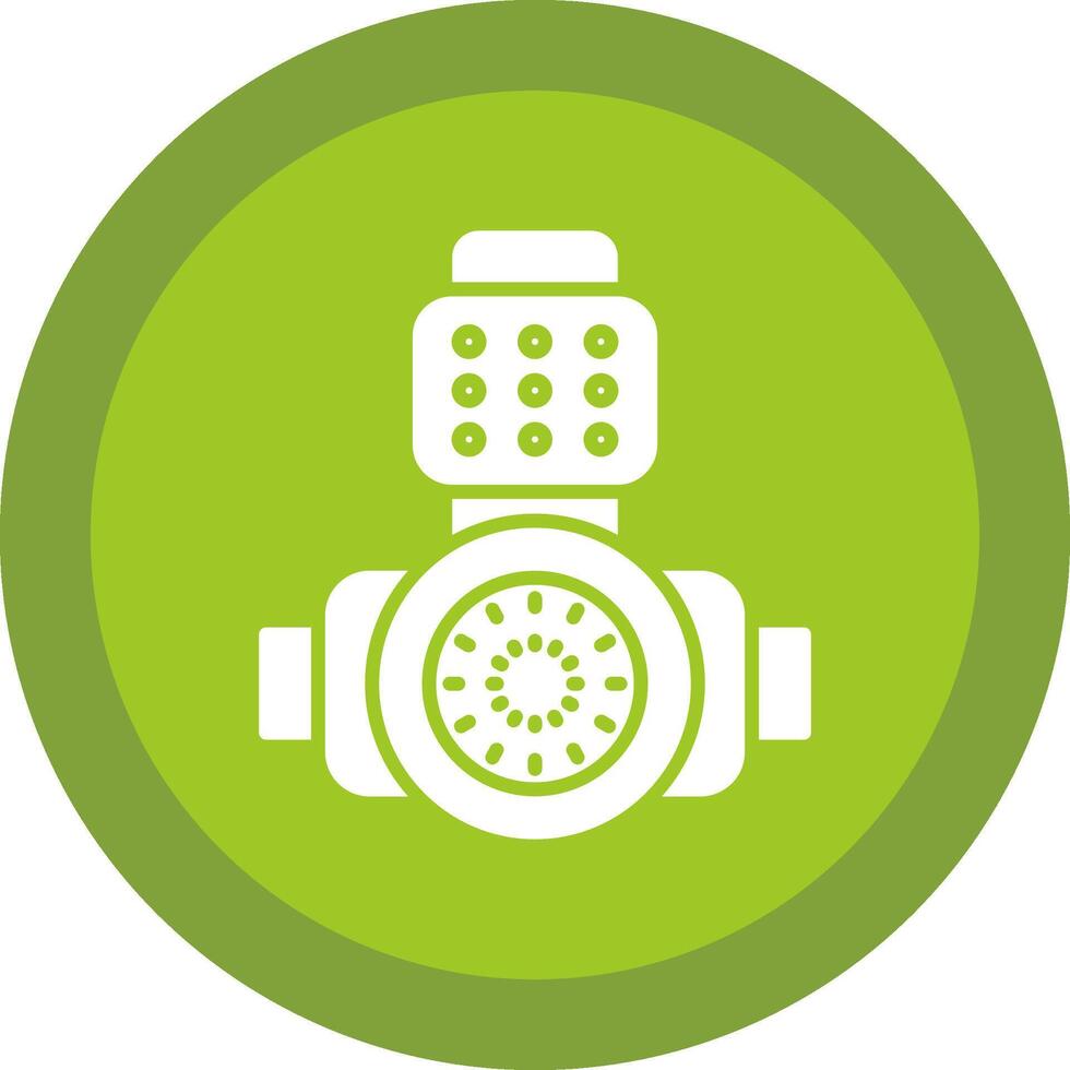 Head Light Glyph Due Circle Icon Design vector