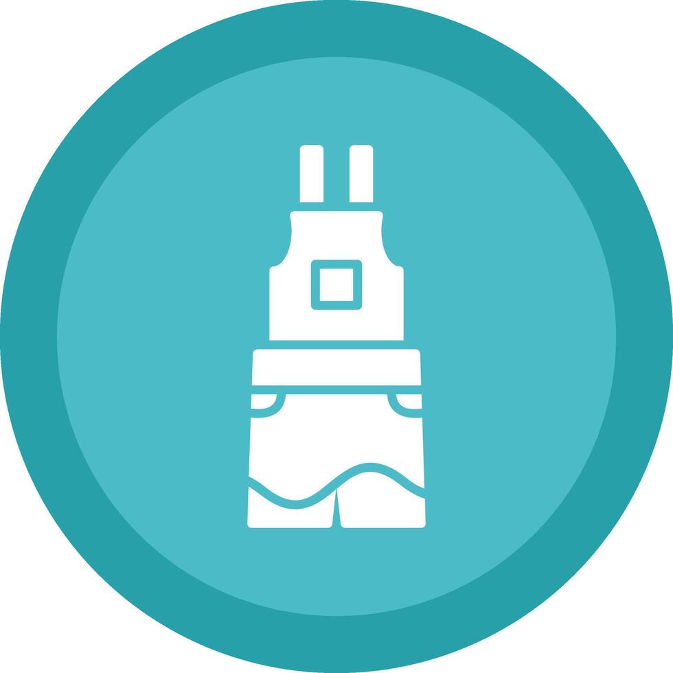Dungarees Glyph Due Circle Icon Design vector