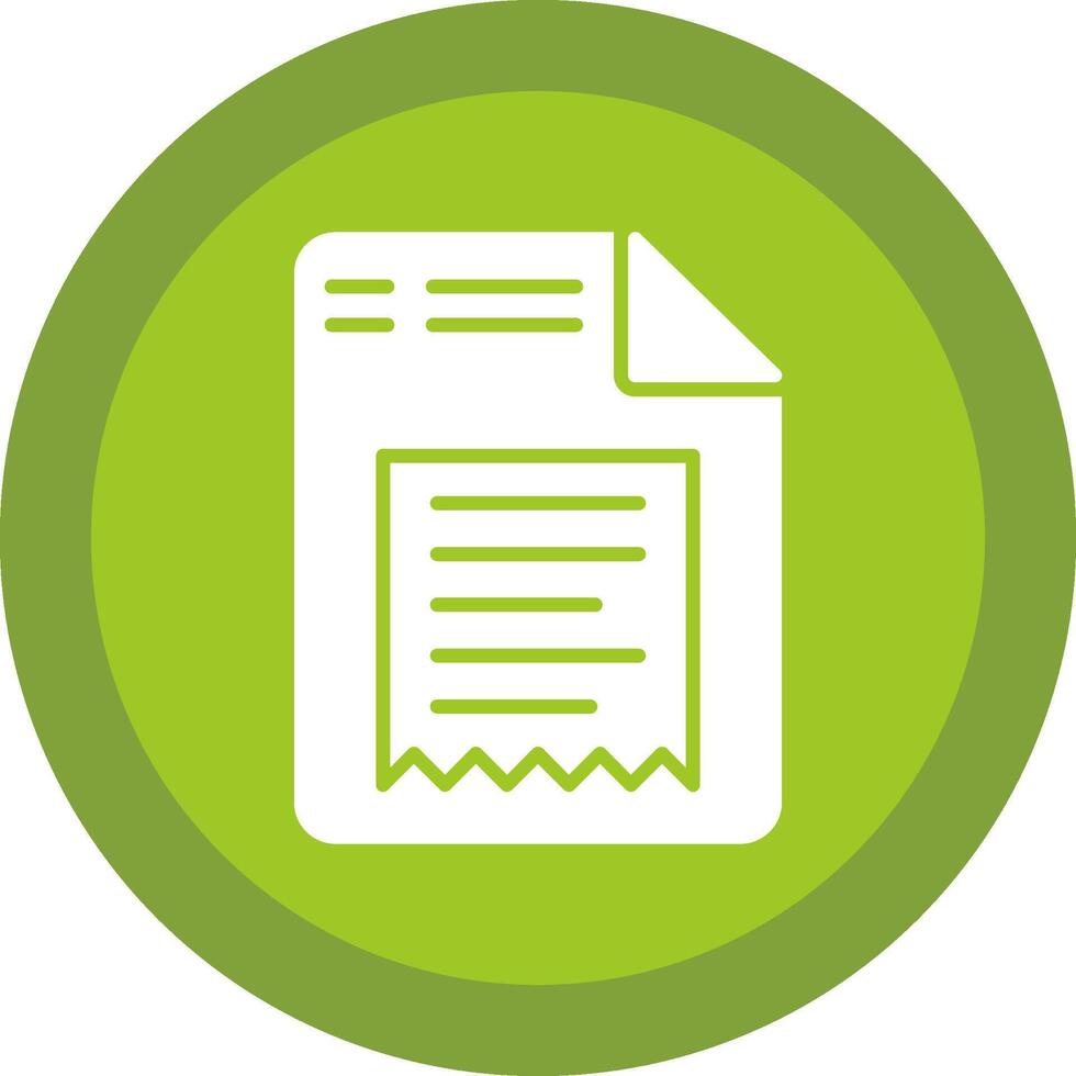 Receipt Glyph Due Circle Icon Design vector