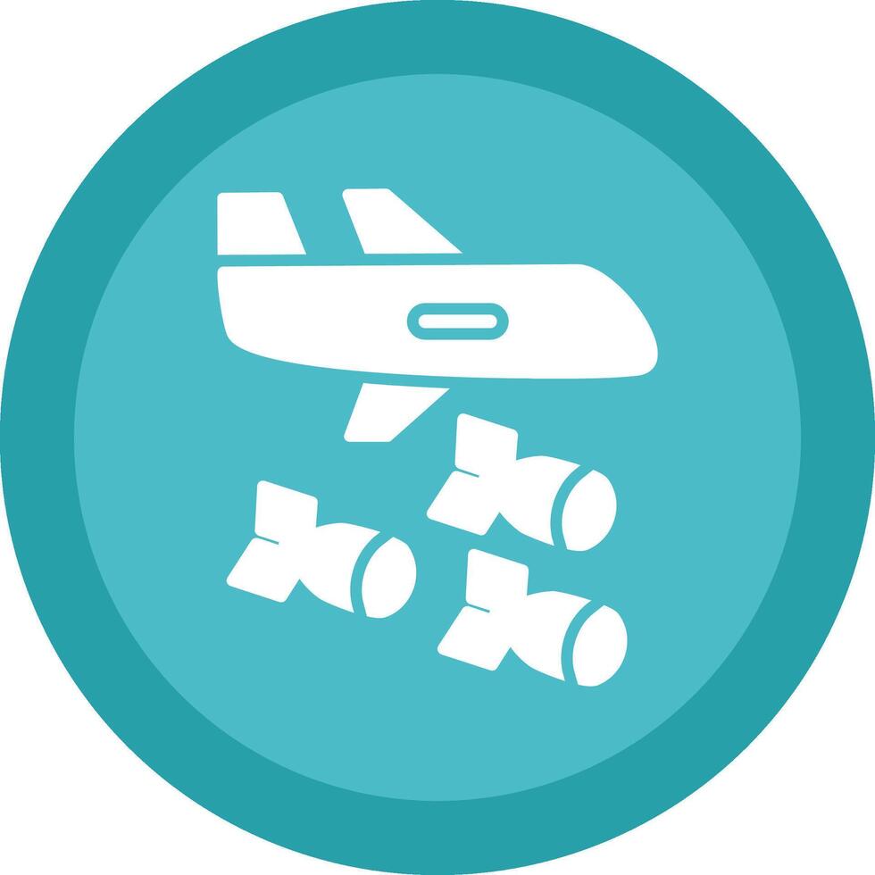Bomber Glyph Due Circle Icon Design vector