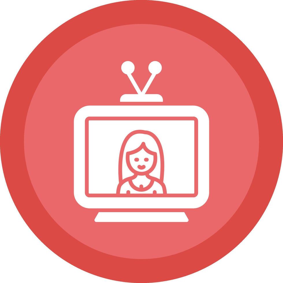 Television Glyph Due Circle Icon Design vector