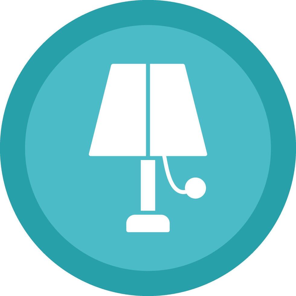 Lamp Glyph Due Circle Icon Design vector