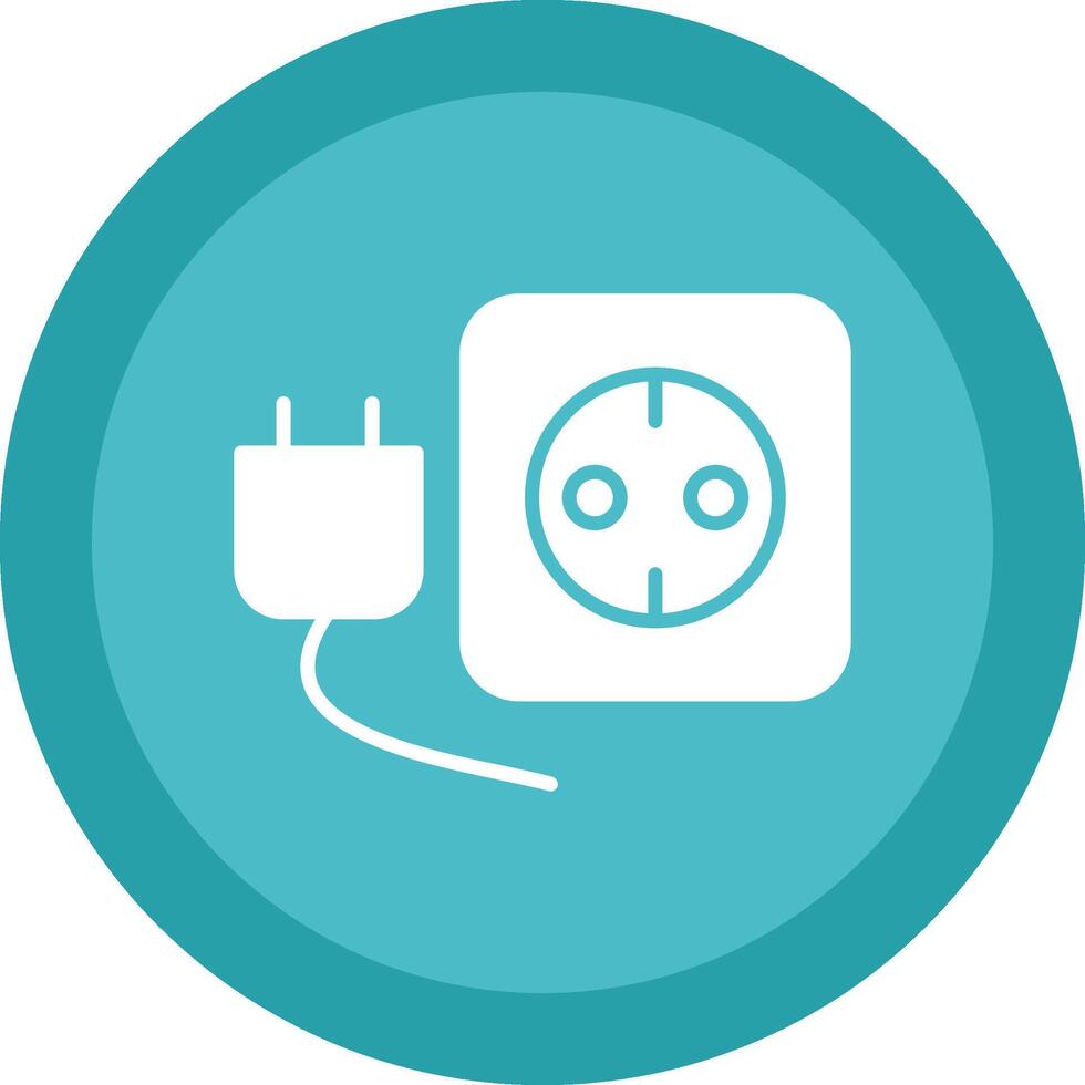 Plug And Socket Glyph Due Circle Icon Design vector