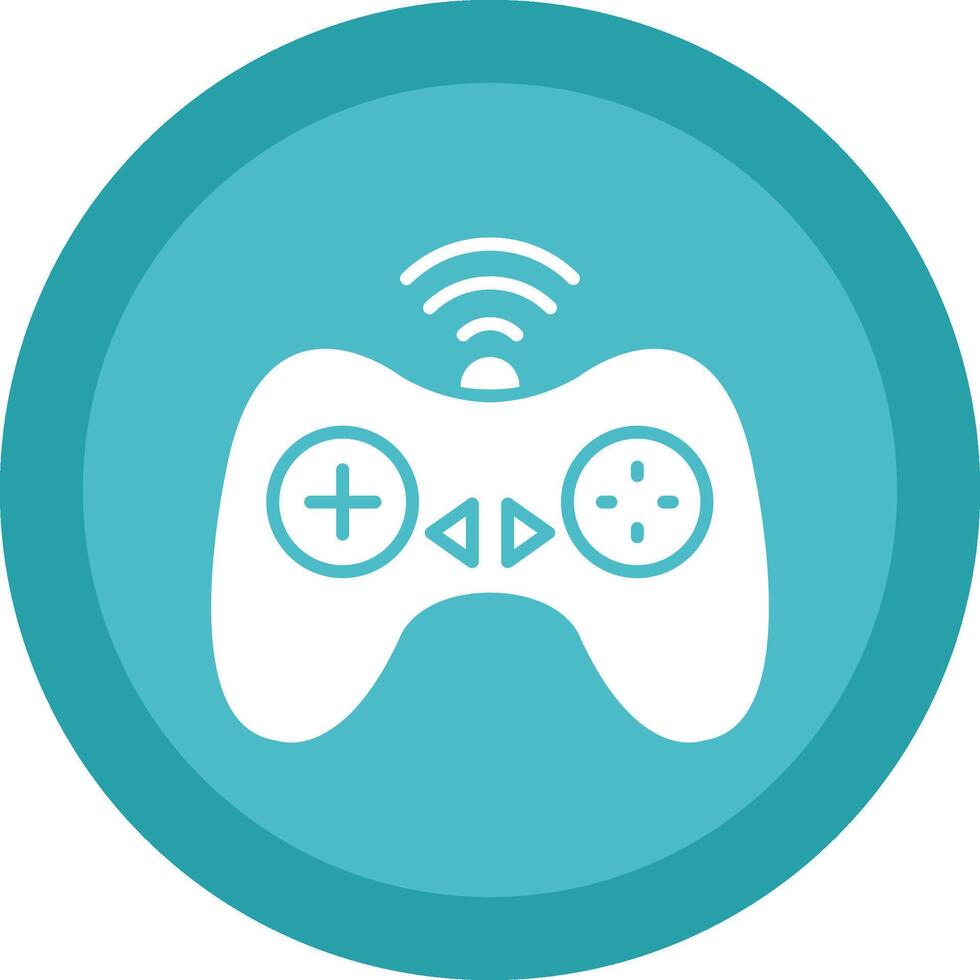Controller Glyph Due Circle Icon Design vector