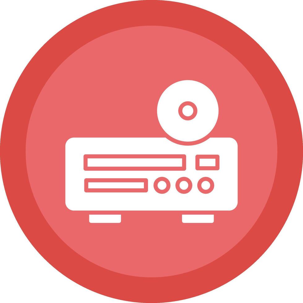 Dvd Player Glyph Due Circle Icon Design vector