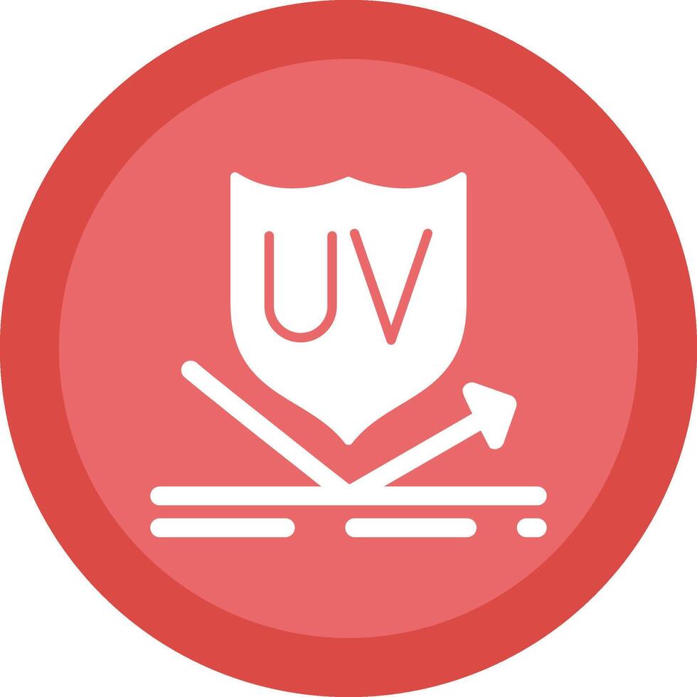 UV Protection Glyph Due Circle Icon Design vector