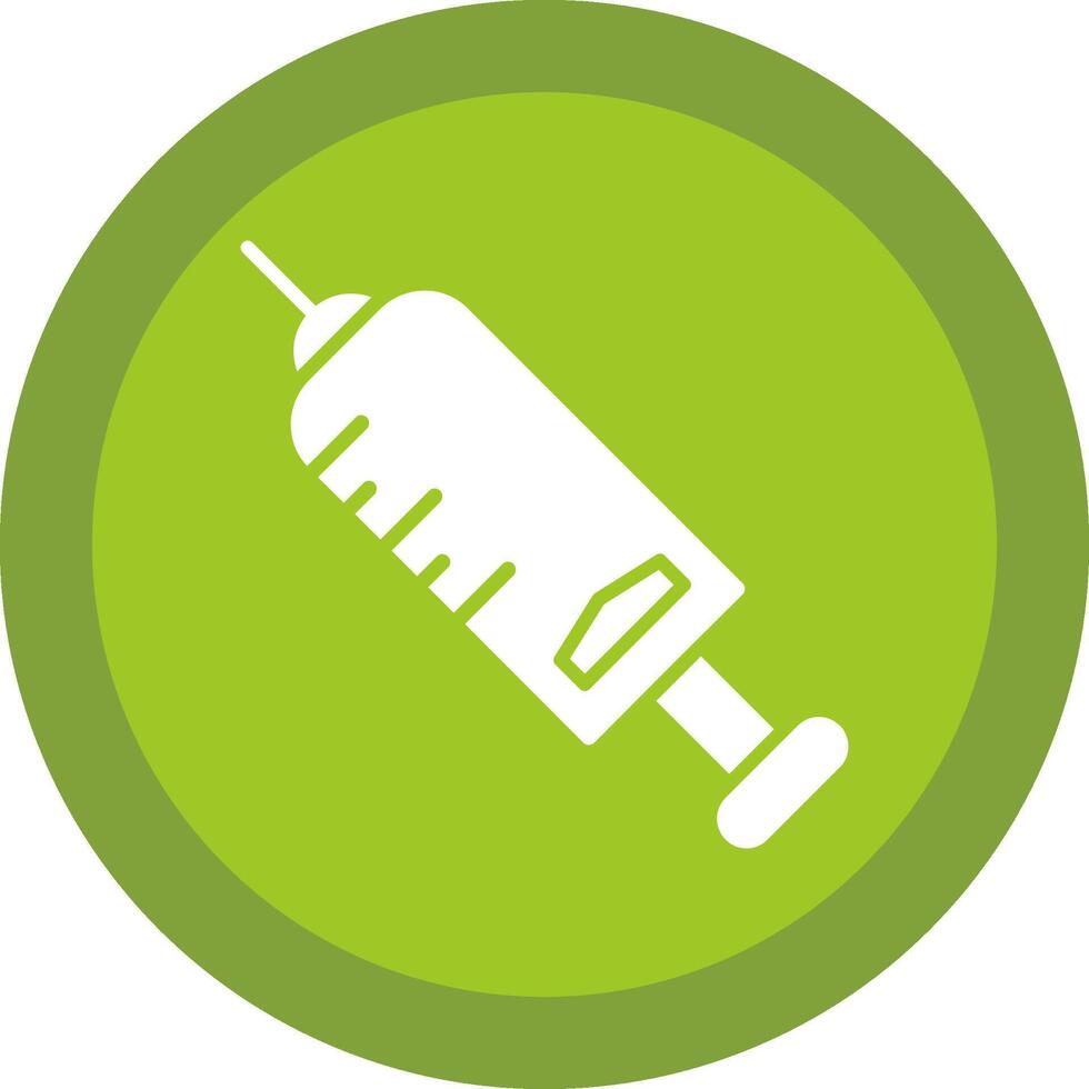 Injection Glyph Due Circle Icon Design vector