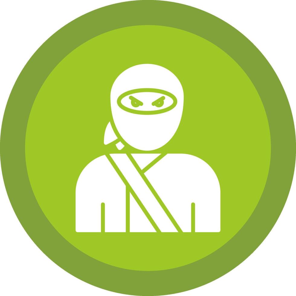 Ninja Glyph Due Circle Icon Design vector