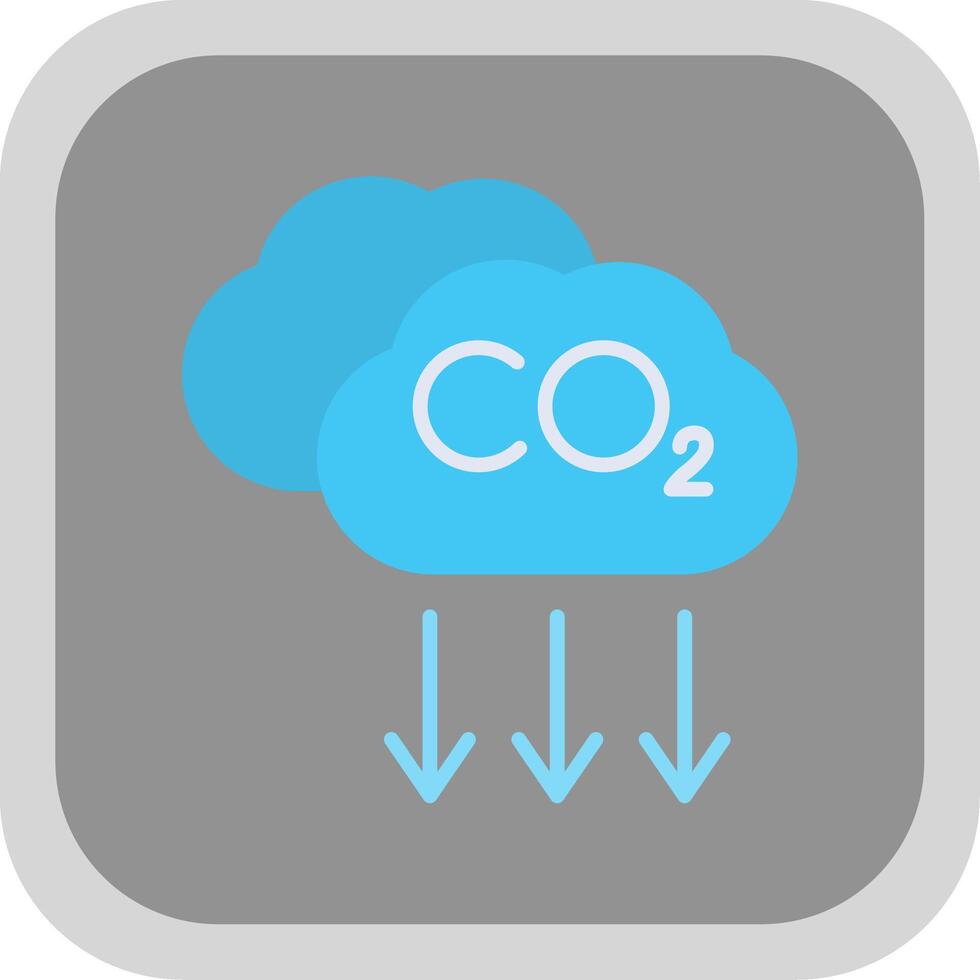 Co2 Flat round corner Icon Design vector