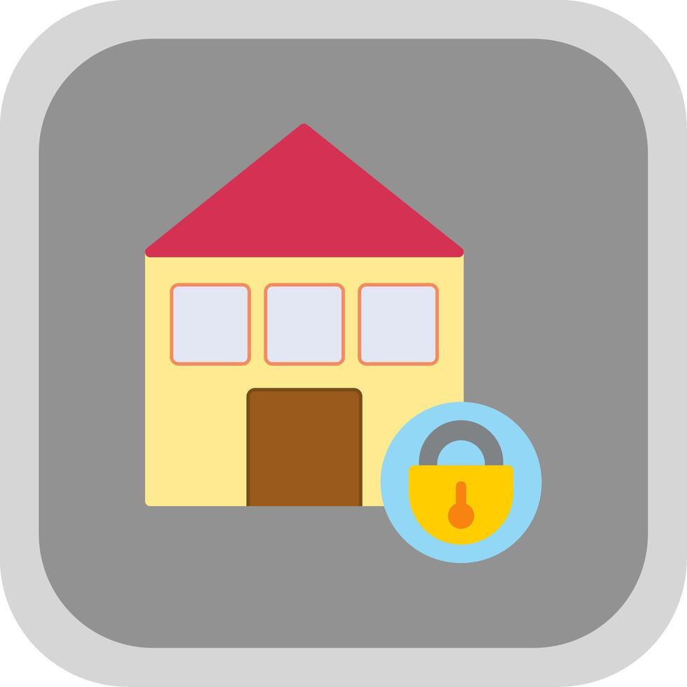 Home Security Flat round corner Icon Design vector