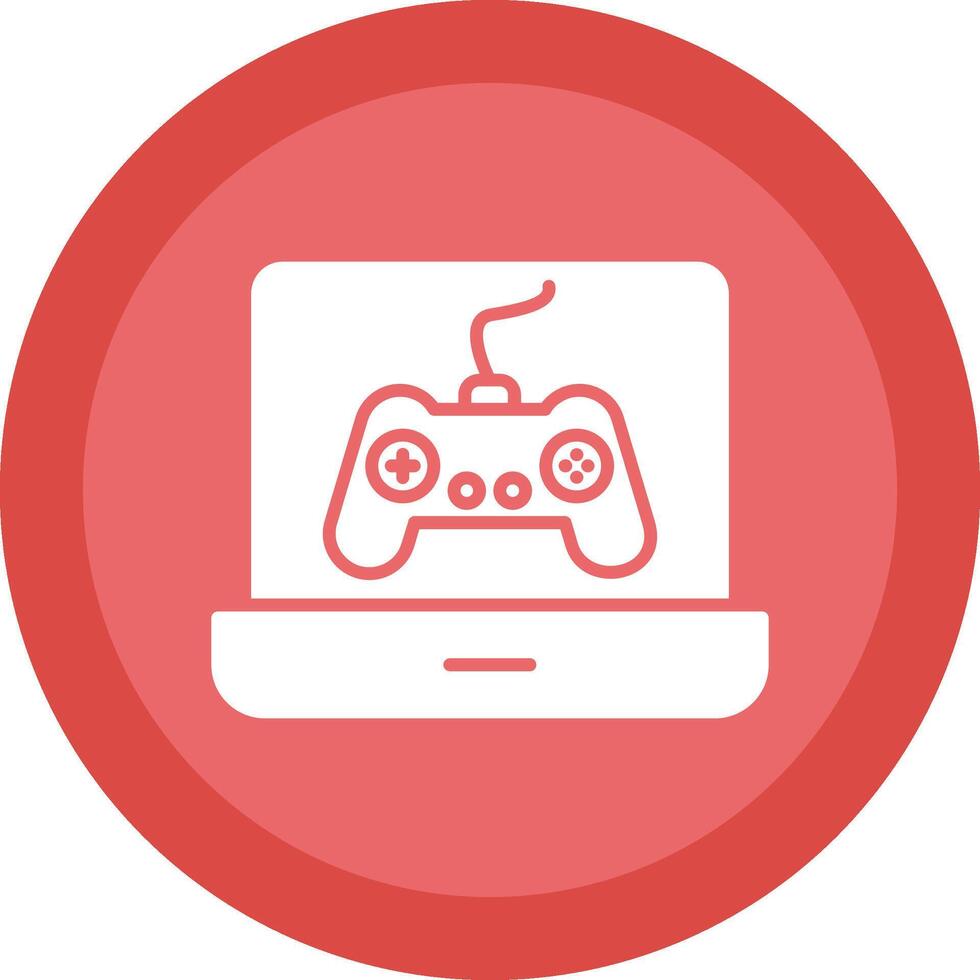 Laptop Glyph Due Circle Icon Design vector