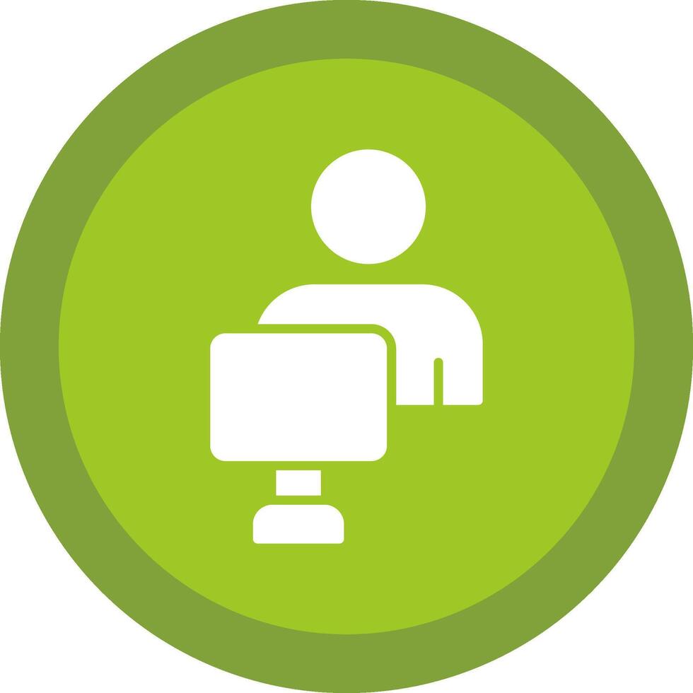 Gamer Glyph Due Circle Icon Design vector