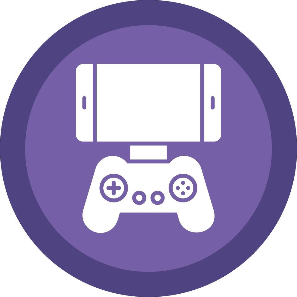Mobile Game Glyph Due Circle Icon Design vector