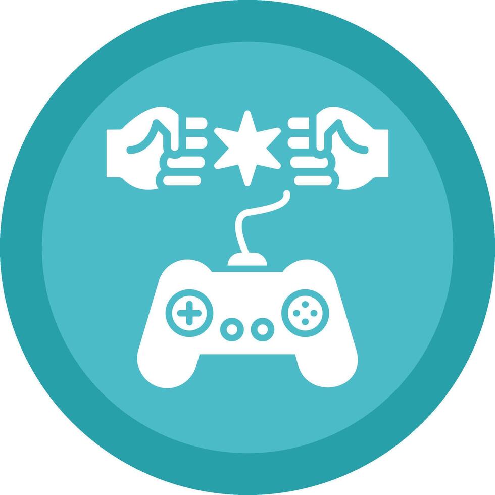 Fighting Glyph Due Circle Icon Design vector